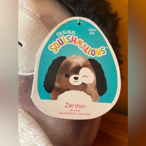8” Squishmallows Zerdan the Marble Dog - Picture 4 of 6